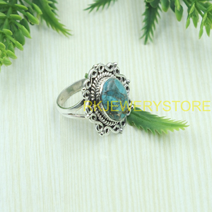 Natural Blue Copper Turquoise <b>Ring</b> 925 Sterling Silver Handmade Vintage Statement Jewelry Boho Gift for Her Anniversary gift <b>men</b> - Product Image 2