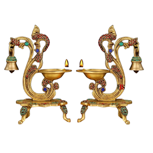 Vase de table en laiton motif Ganesha suspendu, design industriel, pour décoration intérieure, cadeaux Puja, emballage individuel - Product Image 4