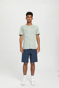 T-shirts de sport athleisure élégants à manches courtes coupe ajustée, coupe-vent et séchage rapide pour hommes – Vente directe usine - Product Image 2