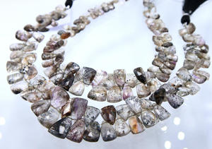 Super Seven Natural Amethyst Rutile Gemstone Beads Moda Faceted Trillion Shape 8 Inch Jewelry Making Beads - Product Image 4