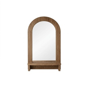 Traditional Design Arch Shape Wooden Wall <b>Mirror</b> With <b>Tray</b> Modern Decorative Design For Wall Mounting - Product Image 2
