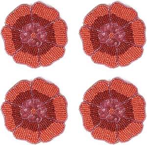 Sous-verre décoratif brodé perlé pour table, épaisseur 5 mm, style bohème, pour fêtes, produit artisanal coloré, vente en gros - Product Image 6