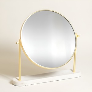 Luxury High Quality Glass Metal Decorative Wall & <b>Table</b> Mirror Modern for Living <b>Bedroom</b> & Office for Hotel Use - Product Image 1