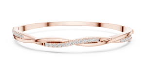Pulsera de Oro Rosa con Diamantes Trenzados para Mujer, Brazalete Minimalista Cruzado, Joyería de Uso Diario, Regalo de Lujo, Cruz Trenzada de Oro Rosa - Product Image 3