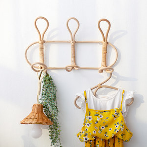 Eco friendly rattan wall <b>hanging</b> <b>hooks</b> various design clothes <b>hook</b> from top rated producer - Product Image 3