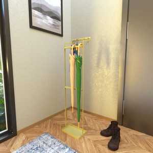 Modern Square <b>Black</b> Metal Umbrella Stand Perforated Hole Design Entryway Walking Stick Holder Tall Cane Storage Rack Bin - Product Image 2