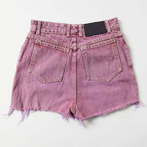 Shorts en jean délavé à l'acide, taille élastique, respirant, séchage rapide, fabriqué en usine, pour femmes et jeunes filles, idéal pour l'été et les activités sportives. - Product Image 6