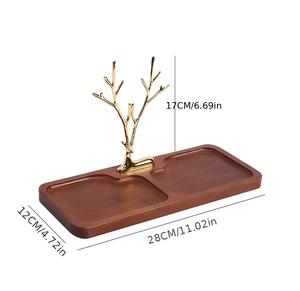 Luxury Deer Antler Jewelry Organizer Stand Multi Branch Holder With Storage Tray Stable Base For Rings <b>Watches</b> And Accessories - Product Image 5