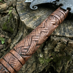 Handcrafted Double Blade <b>Axe</b> | Carbon Steel Cutting Tool | Nordic Style Wooden <b>Handle</b> | OEM Manufacturer - Product Image 2