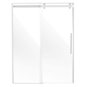 Porta Scorrevole per Doccia Senza Telaio 58-59" L x 75" H, Vetro Temperato Trasparente SGCC 5/16" (8mm), Finitura Spazzolata Impermeabile - Product Image 2