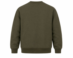 Sudadera de Cuello Alto Verde Oliva para Hombre, Corte Regular, Patrón Geométrico en Relieve, Estilo Minimalista, Tejido de Punto para Invierno, ODM - Product Image 3