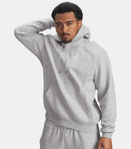 Sudadera con Capucha y Cremallera para Hombre, Diseño Novedoso de Alta Calidad, Ajuste Regular, Color Gris Sólido, Forro Polar de Algodón Grueso, Sudadera Digital - Product Image 1