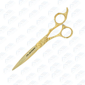 Ciseaux de coupe de cheveux de barbier à poignée fantaisie couleur or Ciseaux de salon en acier inoxydable de qualité supérieure pour les professionnels - Product Image 2