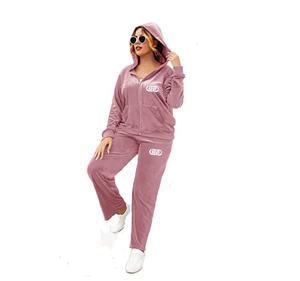 ชุดเซ็ตเสื้อฮู้ดกันลมระบายอากาศสำหรับผู้หญิง ฤดูหนาว แบบสองชิ้น พร้อมโลโก้สั่งทำ ชุดวอร์มแทรคสูท - Product Image 4