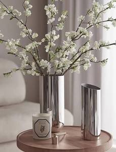 Luxury Gold Plated Metal Vase Set of 2 Modern Glam <b>Artificial</b> <b>Flower</b> Pots for Indoor Desktop Table Decor Wholesale - Product Image 3