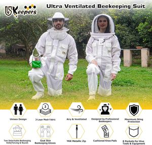 Traje de Apicultura de 3 Capas Ultra Ventilado, Resistente a Cortes y al Calor, para Hombres y Mujeres, con Velo Desmontable y Guantes - Product Image 3