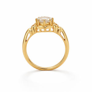 Bague Minimaliste de Créateur Ishime Jewels en Argent Sterling 925 avec Aigue-marine Jaune Taille Coussin Sertie à Griffes, Inspirée de l'Art Indien, Dorée - Product Image 3