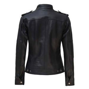 Chaquetas de Mujer 100% Cuero Genuino, Acabado en Lona, Ropa Casual de Invierno de Alta Calidad, Hechas en Pakistán por Fabricantes Profesionales - Product Image 5