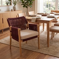 Nouvelle arrivée, ensemble de table à manger en teck massif, design scandinave moderne, durable, avec coussins, meubles de luxe pour la cuisine et la salle à manger