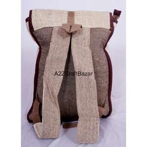 Sac à dos artisanal unisexe de taille moyenne en toile 100% coton, léger, vintage, 20L, avec fermeture à glissière et boucle, idéal pour la natation et le camping - Product Image 4