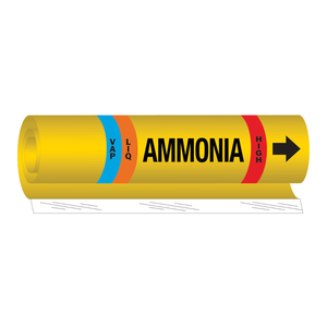 Marqueurs de tuyaux à l'ammoniac haute température Brady 8 po H x 9 po L pour lignes industrielles de liquides/vapeurs - Product Image 1
