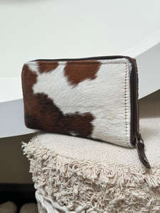 Cartera de piel de vaca occidental para mujer, monedero Continental con cremallera de cuero Real, elegante funda de mano con estampado de vaca Natural, regalos para ella - Product Image 3