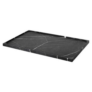 Bandeja de Servir de Mármol Negro, Plato Decorativo Rectangular con Vetas Blancas Diagonales para Decoración de Hogar y Hostelería de Lujo - Product Image 2