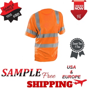 Camiseta de Seguridad de Alta Visibilidad con Franjas Reflectantes Naranjas, Manga Corta, Ropa de Trabajo, Camisetas de Seguridad 2026 - Product Image 3