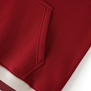 Sweat-shirt unisexe rouge à col rond, coupe classique, en coton tricoté, couleur unie, pull décontracté, style hiver, broderie Delta Crimson DST - Product Image 6