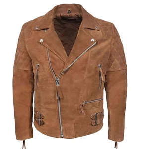 Chaquetas de Cuero Brando Hechas a Medida para Hombre, Chaqueta de Cuero Napa Real para Motocicleta, Elegante y de la Mejor Calidad, por Alex Men Wear Ambassador - Product Image 1