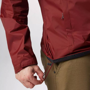 <b>Men's</b> Burgundy Hooded <b>Waterproof</b> Puffer <b>Jacket</b> Casual Outdoor Zipper Closure Polyester Shell Autumn Wear Windbreaker - Product Image 6