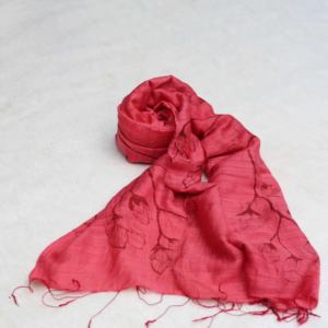 Luxueux imprimé à la main Designer Blossom foulard en soie sergé de coton plusieurs couleurs d'été H180xW80 Dimensions superbe Logo de mode - Product Image 1