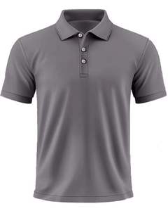 Polo homme personnalisé gris uni, manches courtes, coupe classique, en piqué de coton, décontracté, pour le golf ou le bureau, fabrication OEM sur mesure - Product Image 1