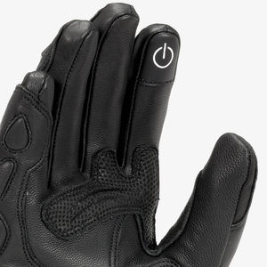 Gants de moto QASWA SPORTS Alpha Racing en cuir pleine fleur durables pour l'hiver, coupe-vent, respirants, avec fermeture auto-agrippante et compatibles écran tactile - Product Image 5