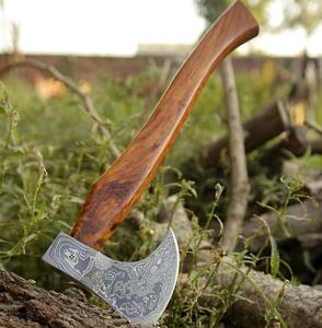 STEEL CRAFT INTERNATIONAL Hand-Forged Damascus Steel Flat Backed Hammer <b>Axe</b> 18" Full Tang Wood Handle DIY Grade ODM 1 Year - Product Image 3