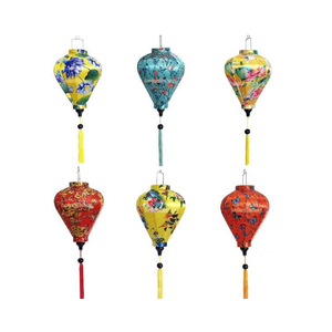 โคมไฟไหมทรงเรียวพิมพ์ลายดอกไม้สีส้มสำหรับตกแต่งบ้าน - Product Image 3
