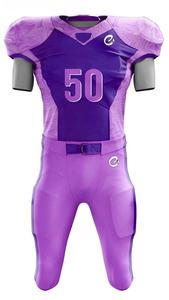 Conjunto de Uniforme de Fútbol Americano Personalizado al por Mayor, Sublimado, Transpirable, de Talla Grande, Manga Corta, para Equipo Adulto, Diseño Liso para Práctica - Product Image 3