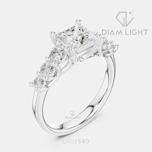 Bague de mariage en or blanc 14 carats avec diamant de laboratoire de 1,02 carat taille princesse, certifiée IGI, bijou raffiné, cadeau idéal pour fiançailles, mariage ou anniversaire - Product Image 2