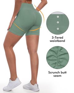 Sports Yoga Shorts For Women Workout Gym Biker Shorts High Waisted Tummy Control Butt Lifting Running <b>Booty</b> Scrunch Butt Shorts - Product Image 5