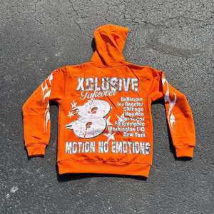 เสื้อฮู้ดดี้สีชมพูสไตล์ Y2K ทรงโอเวอร์ไซส์สำหรับผู้ชายและผู้หญิง ลายพิมพ์ลูกบิลเลียด 8 ลูกแบบวินเทจ แขนเสื้อพิมพ์ลายเปลวไฟ เสื้อสตรีทแวร์ - Product Image 4