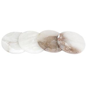Sous-verres en pierre d'albâtre sculptée de qualité supérieure, lisses et polis, élégants, pour protéger les tables de boissons - Product Image 6