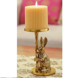 Porte-bougie votif en métal plaqué or avec base en marbre, style unique, décoration pour mariages et dîners, porte-bougie à la lumière de la bougie - Product Image 2