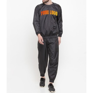 Men's Reflective Piping Nylon Windbreaker Tracksuit Hooded Lightweight Streetwear Drawstring <b>Set</b> - Product Image 4