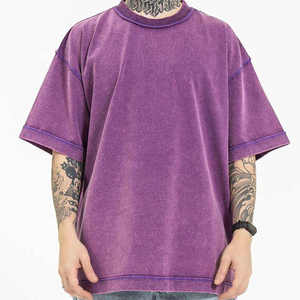เสื้อยืดโอเวอร์ไซส์ผ้าคอตตอน 100% หนานุ่ม สไตล์วินเทจ ล้างสีแบบแอซิดวอช ทรงหลวมไหล่ตก สำหรับผู้ชาย สตรีทแวร์  เสื้อยืดเปล่าไม่มีลาย - Product Image 5