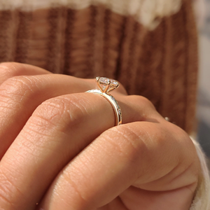 แหวนทองประดับเพชรทรงมาร์คีส์แบบฝังเต็มวง ดีไซน์หรูหรา 6 กรงเล็บ สำหรับเจ้าสาว ผลิตจากเพชรเลี้ยงในห้องปฏิบัติการ จำหน่ายส่ง - Product Image 5