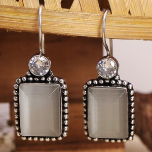 Boucles d'oreilles fantaisie plaquées argent antique en gros, style ethnique pour fête, personnalisables pour femmes, directement de l'usine - Product Image 2