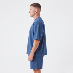 Conjuntos de Camisetas Casuales Extra Grandes de Algodón y Poliéster, Sudadera con Logotipo Personalizado para Hombre, Conjunto de Camiseta y Pantalones Cortos con Cremallera - Product Image 2