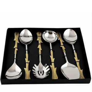 Ensemble de couverts en acier inoxydable pour la maison, la cuisine, les restaurants et les fêtes, résistant au lave-vaisselle, avec finition carrée en acier poli - Product Image 5