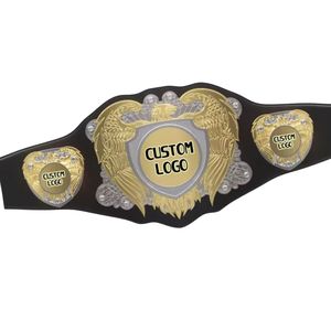 Cinturón de Campeonato con Logotipo Personalizado, Diseño en Cuero Negro y Dorado con Placas con Logotipo Personalizado, Cinturón de Lucha Libre de Primera Calidad para Fanáticos - Product Image 4