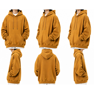 Fabricant de vêtements en gros OEM ODM, sweats à capuche surdimensionnés personnalisés, coton molletonné lourd, streetwear unisexe, marque privée - Product Image 5